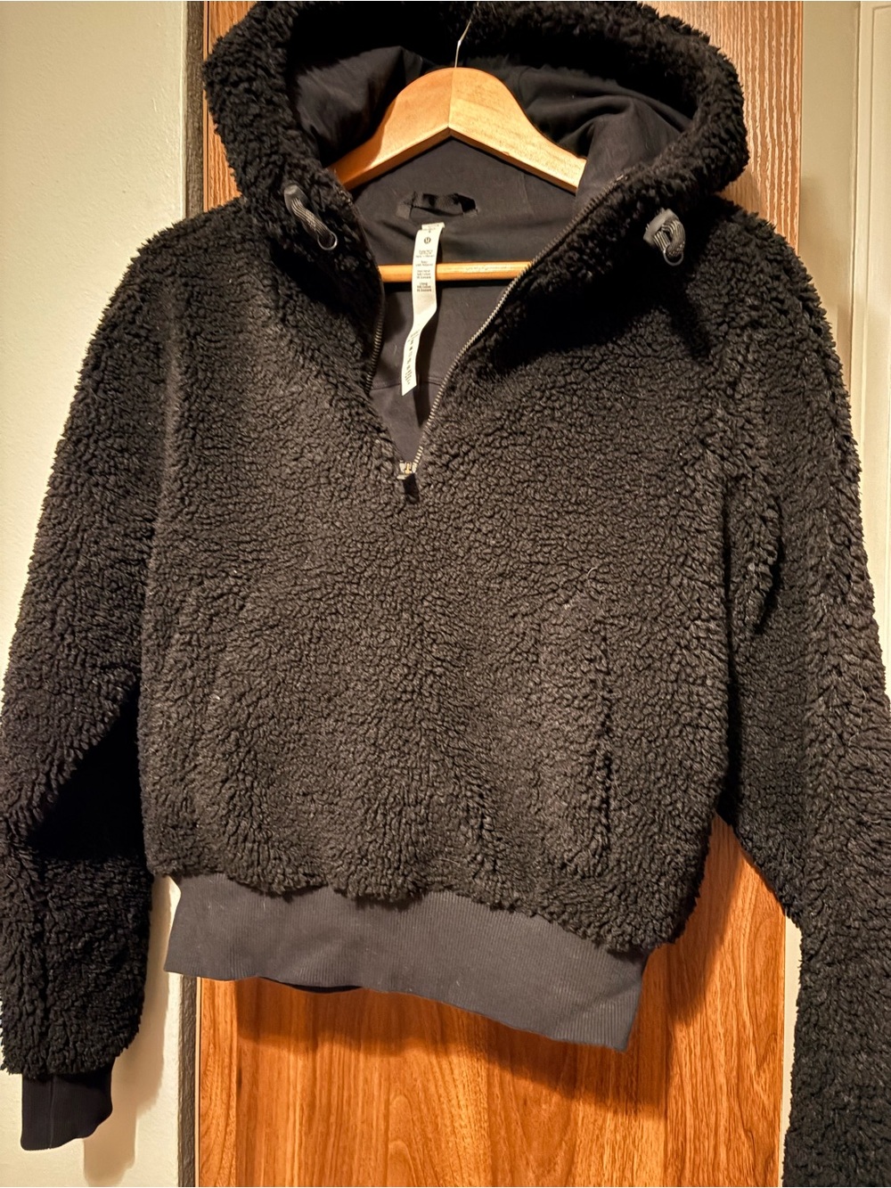 lululemon athletica Black Sherpa Half-Zip Hoodie Jacket